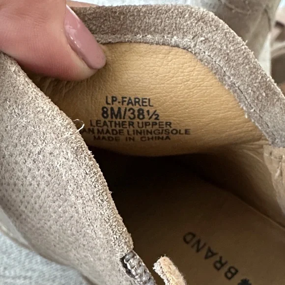 Lucky Brand Textured Tan Ankle Booties - Picture 6 of 6